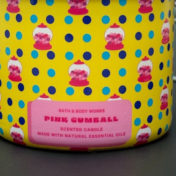 BBW Pink Gumball (Bubblegum) Bath & Body Works 3 Wick Candle - Picture 3 of 10